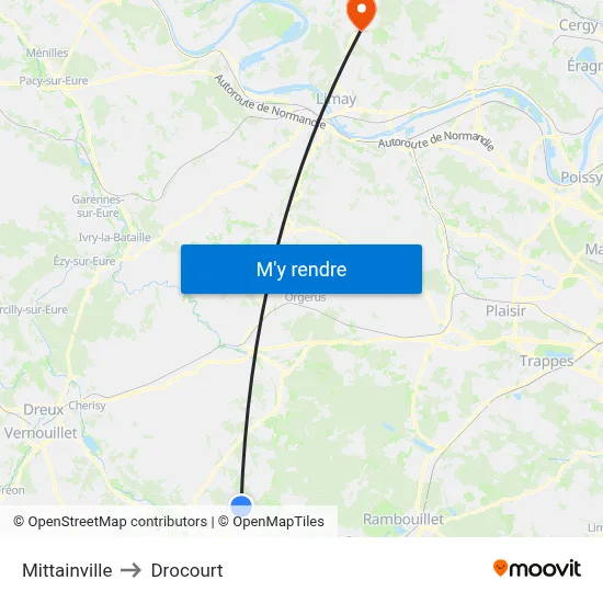 Mittainville to Drocourt map