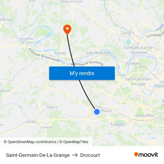 Saint-Germain-De-La-Grange to Drocourt map