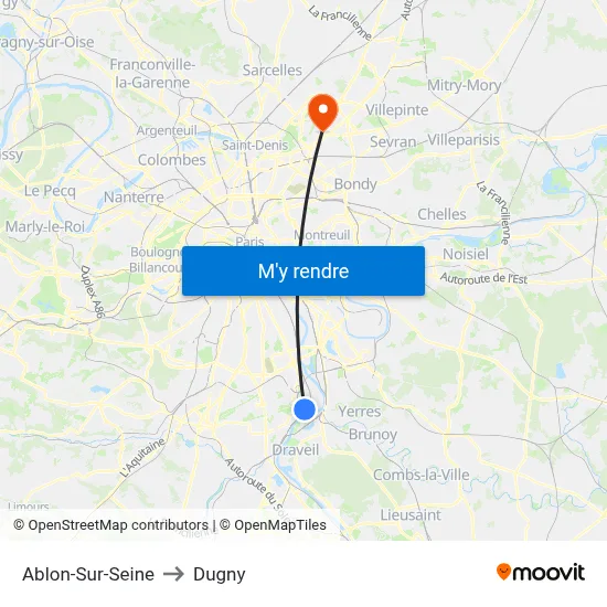 Ablon-Sur-Seine to Dugny map
