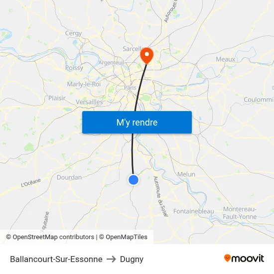 Ballancourt-Sur-Essonne to Dugny map