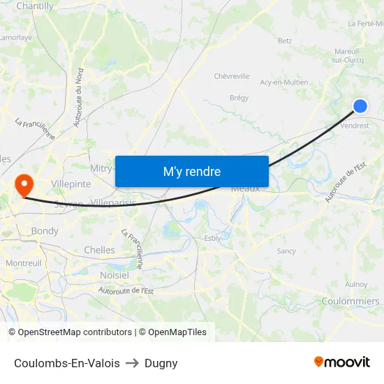 Coulombs-En-Valois to Dugny map