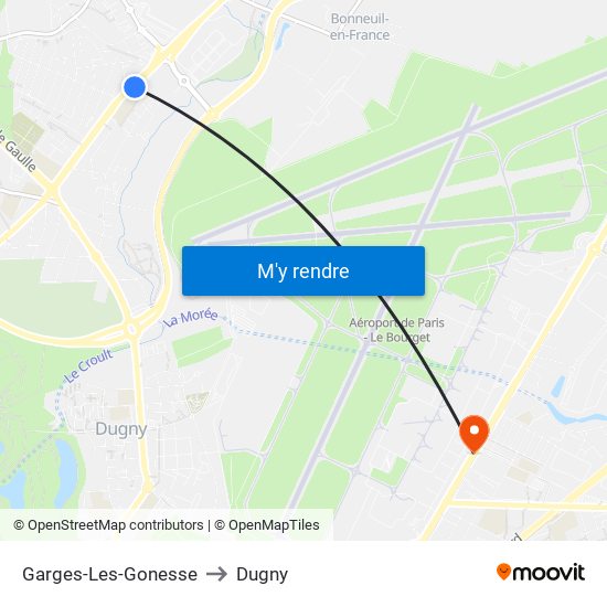 Garges-Les-Gonesse to Dugny map