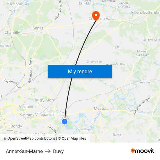 Annet-Sur-Marne to Duvy map