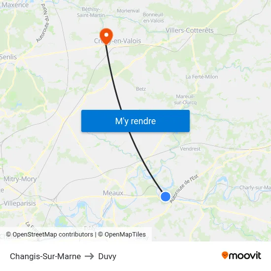 Changis-Sur-Marne to Duvy map