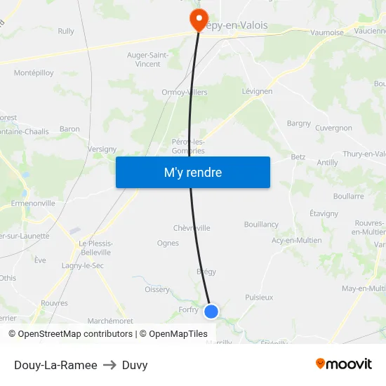 Douy-La-Ramee to Duvy map