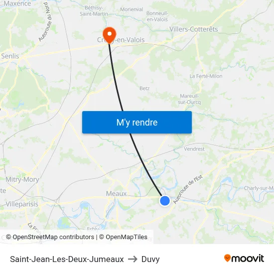 Saint-Jean-Les-Deux-Jumeaux to Duvy map