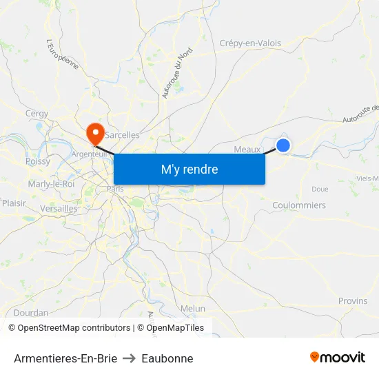 Armentieres-En-Brie to Eaubonne map