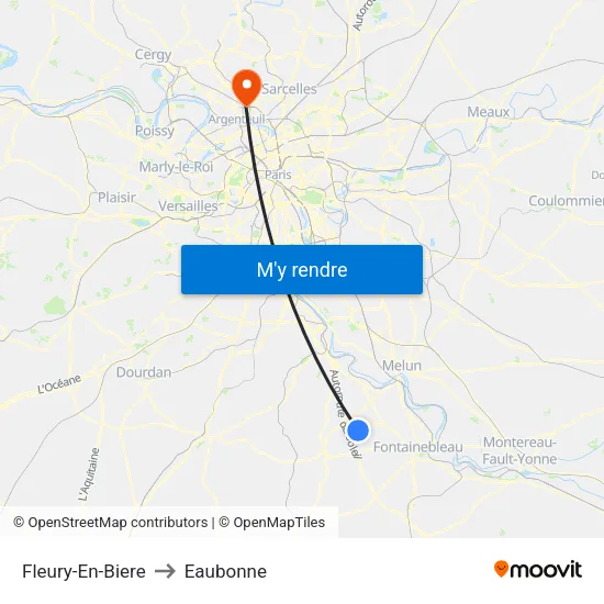 Fleury-En-Biere to Eaubonne map
