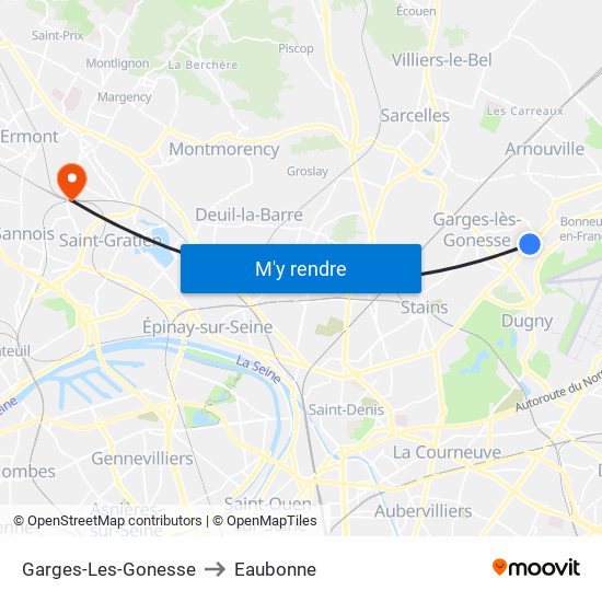 Garges-Les-Gonesse to Eaubonne map