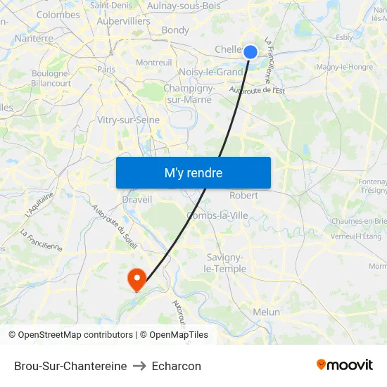 Brou-Sur-Chantereine to Echarcon map