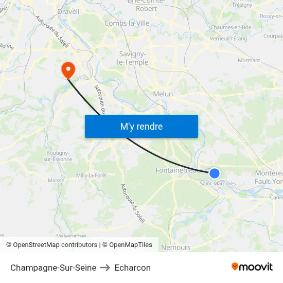 Champagne-Sur-Seine to Echarcon map