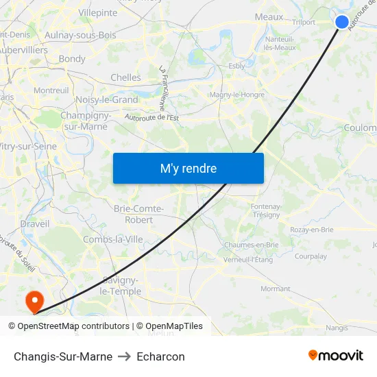 Changis-Sur-Marne to Echarcon map