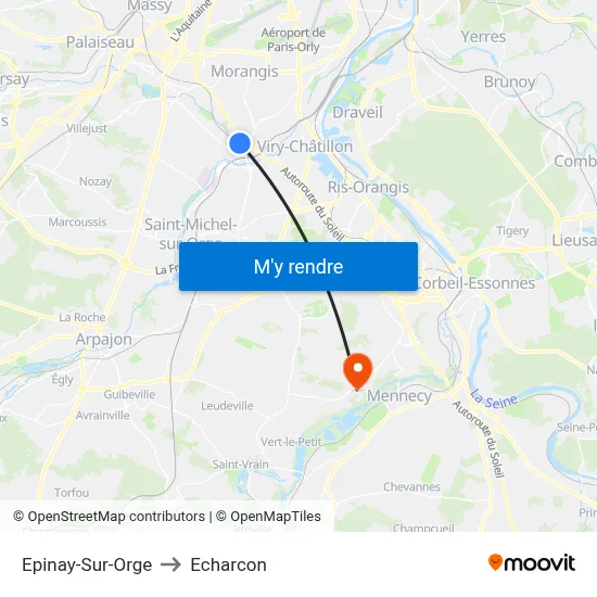 Epinay-Sur-Orge to Echarcon map