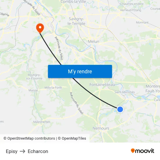 Episy to Echarcon map