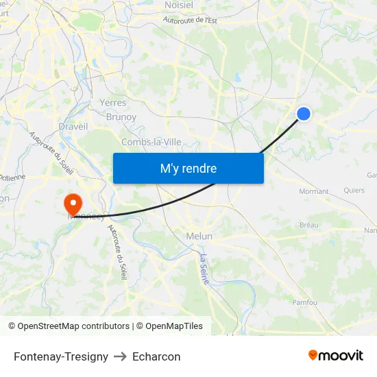 Fontenay-Tresigny to Echarcon map