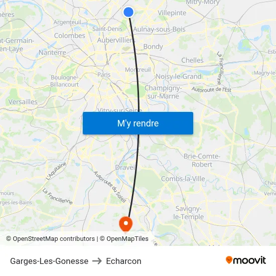 Garges-Les-Gonesse to Echarcon map