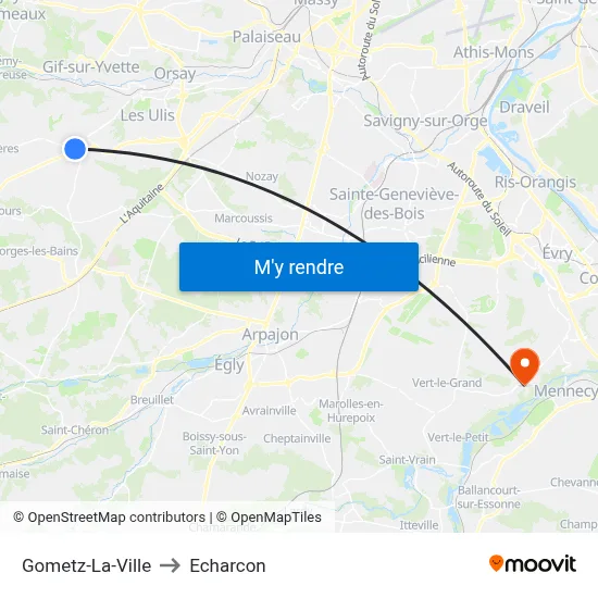 Gometz-La-Ville to Echarcon map