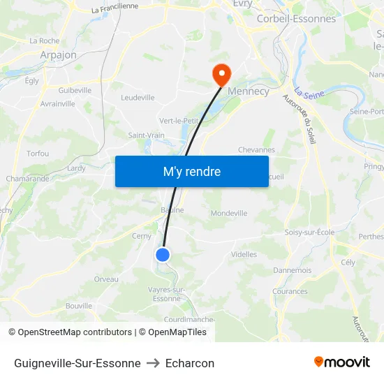 Guigneville-Sur-Essonne to Echarcon map