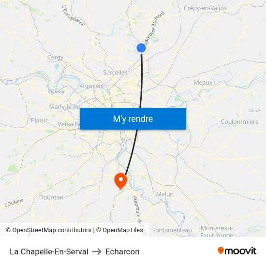La Chapelle-En-Serval to Echarcon map