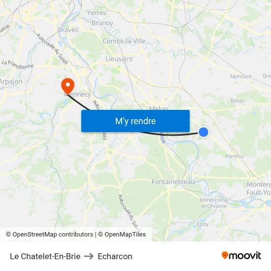 Le Chatelet-En-Brie to Echarcon map
