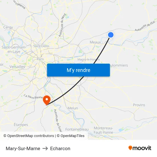 Mary-Sur-Marne to Echarcon map