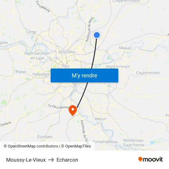 Moussy-Le-Vieux to Echarcon map