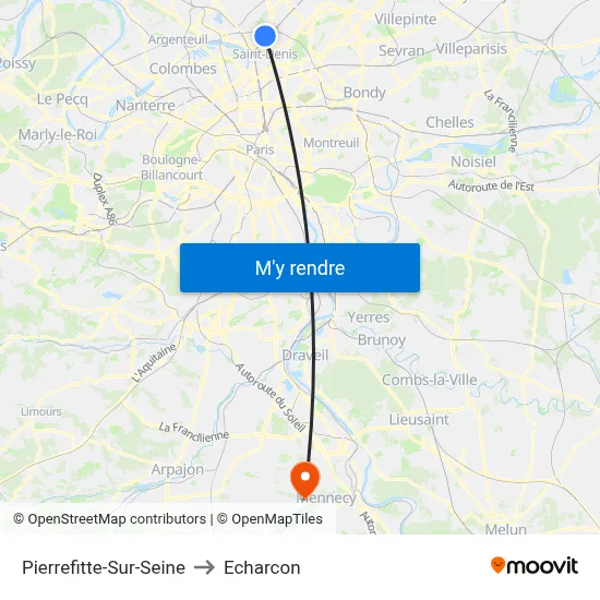 Pierrefitte-Sur-Seine to Echarcon map
