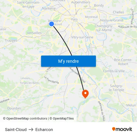 Saint-Cloud to Echarcon map