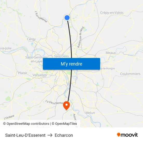 Saint-Leu-D'Esserent to Echarcon map