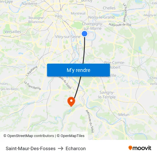 Saint-Maur-Des-Fosses to Echarcon map