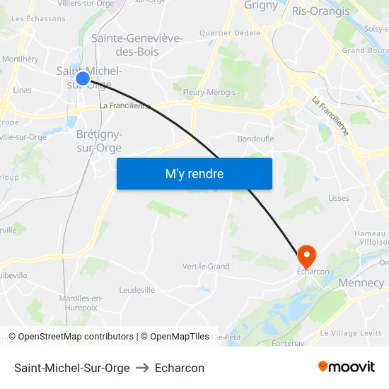 Saint-Michel-Sur-Orge to Echarcon map