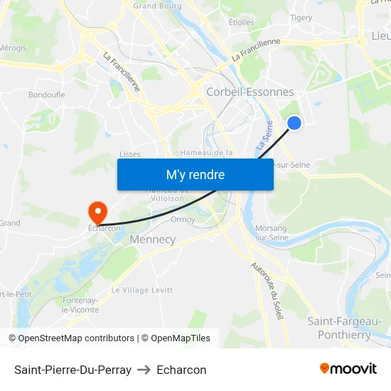 Saint-Pierre-Du-Perray to Echarcon map