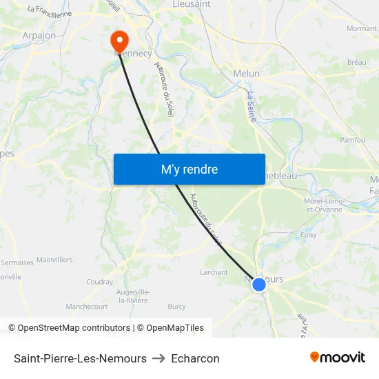 Saint-Pierre-Les-Nemours to Echarcon map
