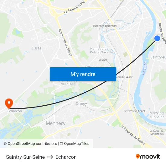 Saintry-Sur-Seine to Echarcon map