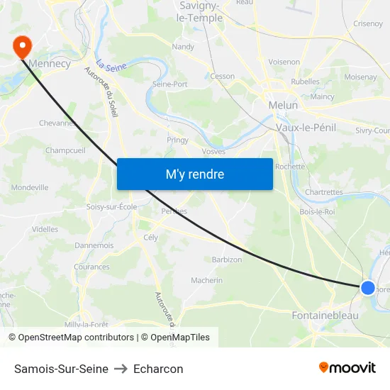 Samois-Sur-Seine to Echarcon map
