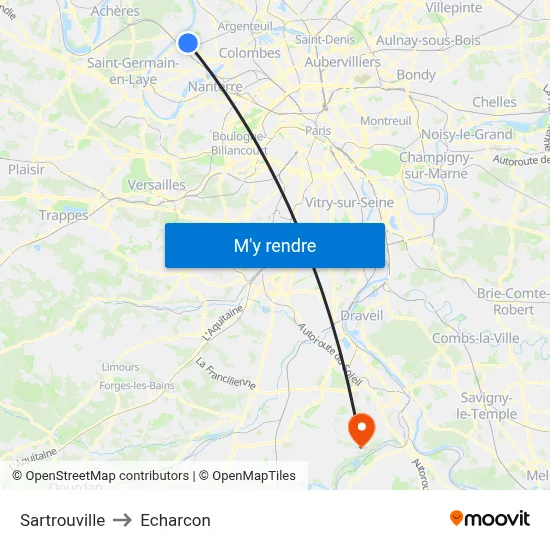 Sartrouville to Echarcon map