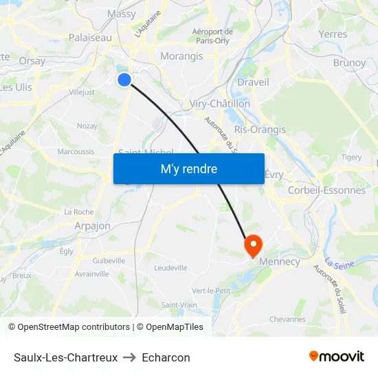 Saulx-Les-Chartreux to Echarcon map