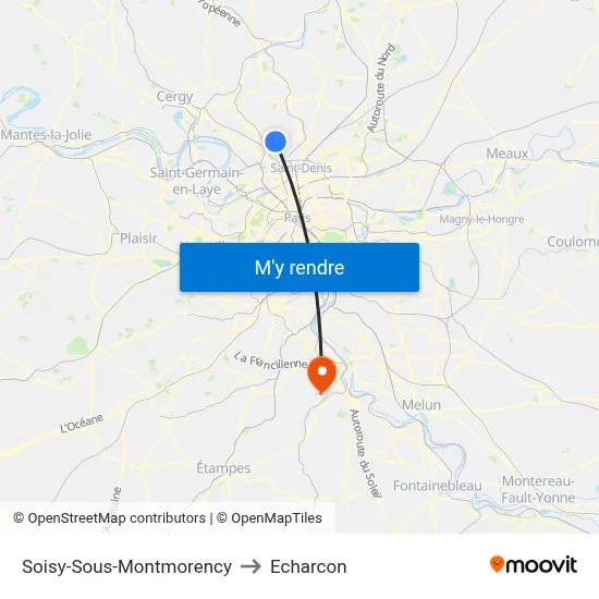 Soisy-Sous-Montmorency to Echarcon map