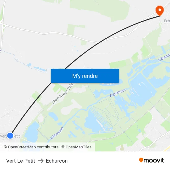 Vert-Le-Petit to Echarcon map
