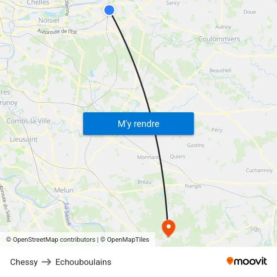 Chessy to Echouboulains map