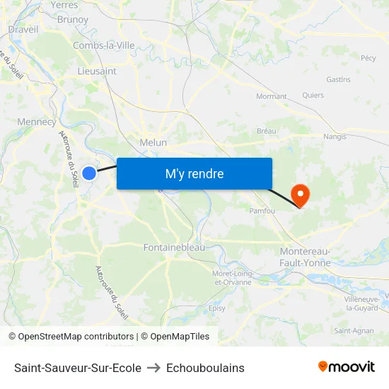 Saint-Sauveur-Sur-Ecole to Echouboulains map