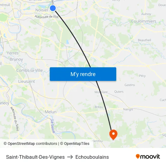 Saint-Thibault-Des-Vignes to Echouboulains map
