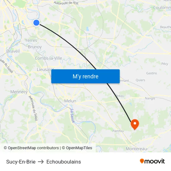 Sucy-En-Brie to Echouboulains map