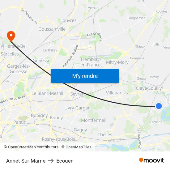 Annet-Sur-Marne to Ecouen map