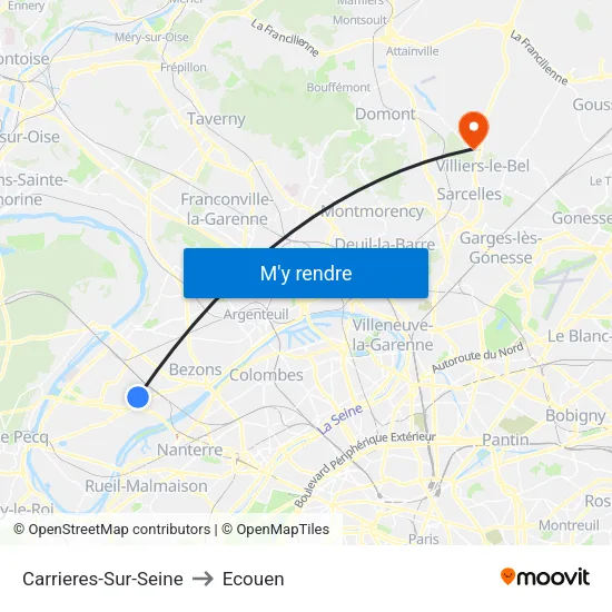 Carrieres-Sur-Seine to Ecouen map