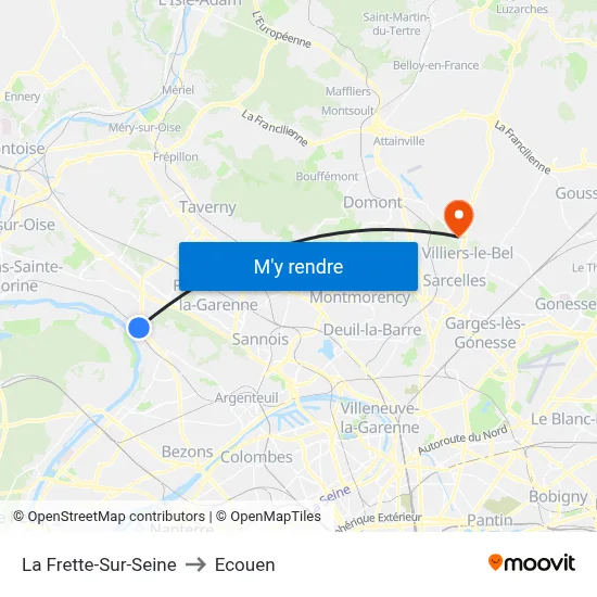 La Frette-Sur-Seine to Ecouen map