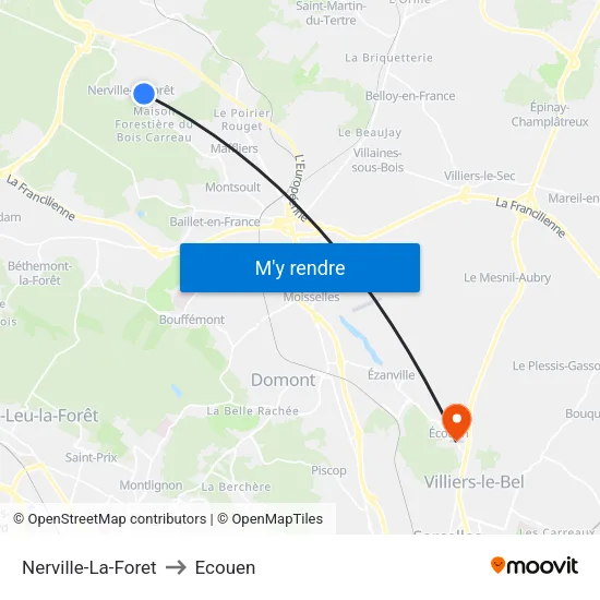 Nerville-La-Foret to Ecouen map