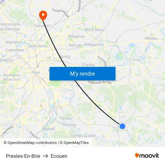 Presles-En-Brie to Ecouen map