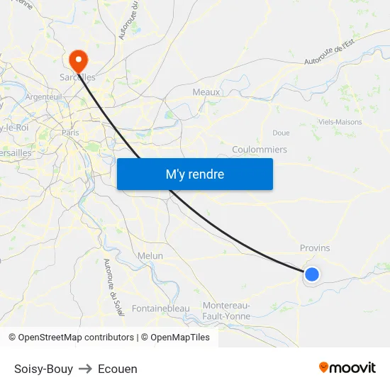Soisy-Bouy to Ecouen map