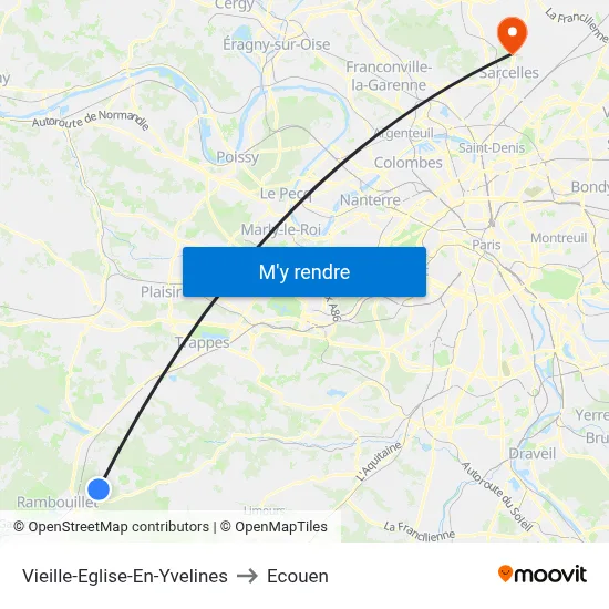 Vieille-Eglise-En-Yvelines to Ecouen map